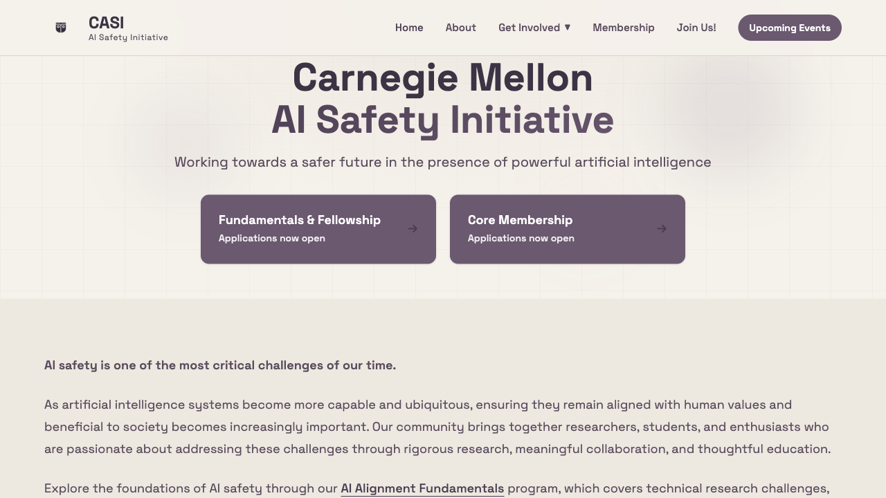 CASI website screenshot