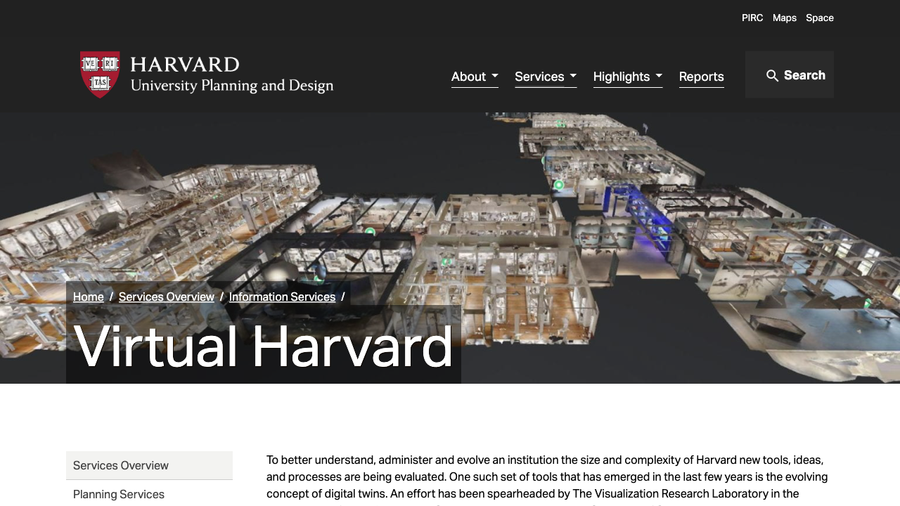 Virtual Harvard website screenshot